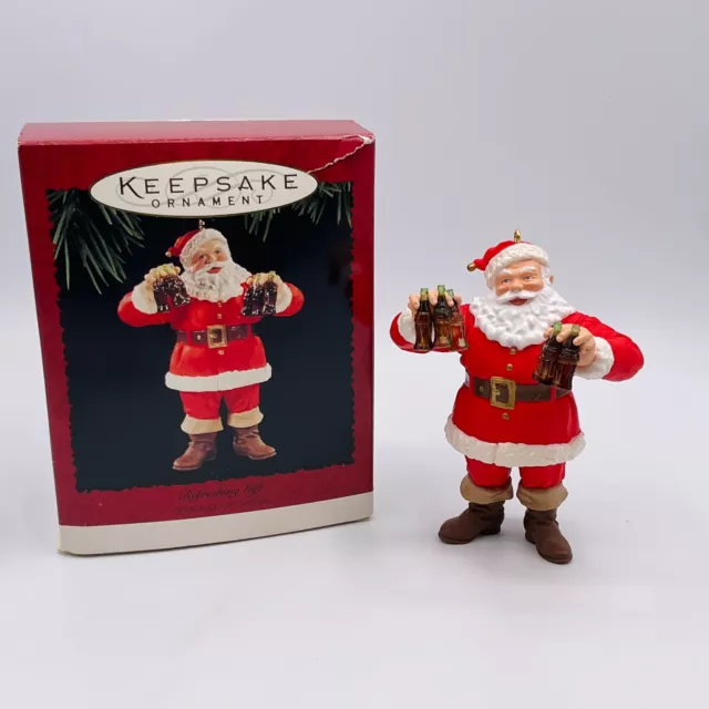 VTG Hallmark Keepsake Ornament Coca-Cola Santa "Refreshing Gift" 1994 Coke Bottl