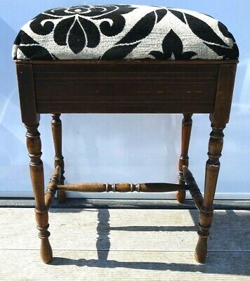 Antique Turned Piano Stool Oak? Early 20th century 3