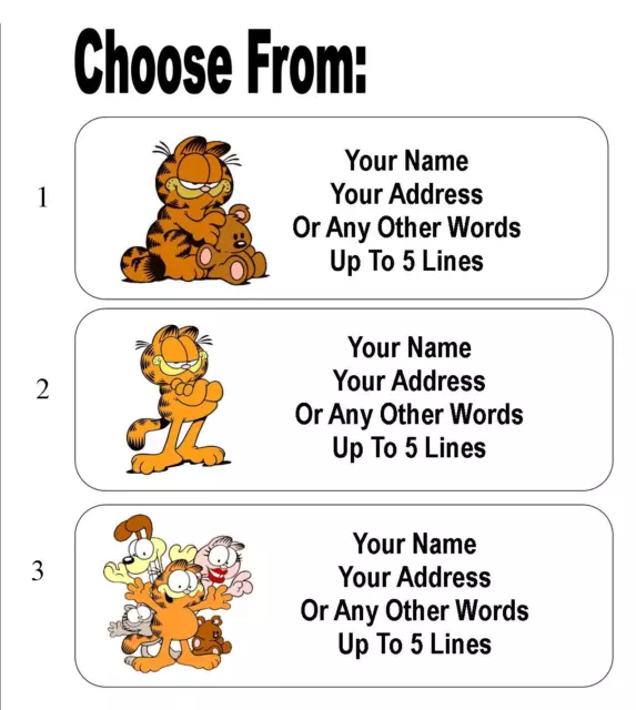 30 Garfield Personalized Address Labels