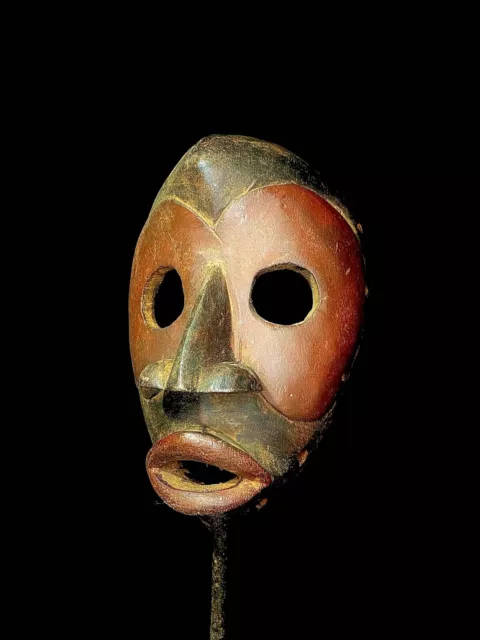 African masks antiques tribal Face vintage carved wood Hanging dan guéré,-2641