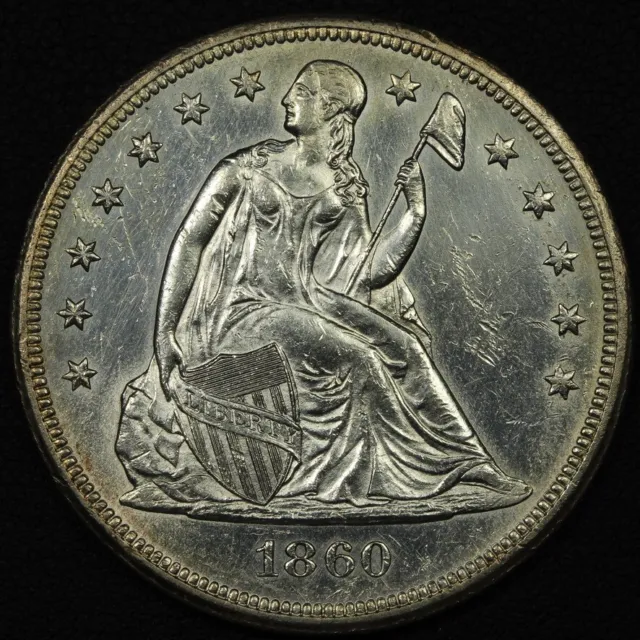 1860 O Seated Liberty Silver Dollar - Cleaned