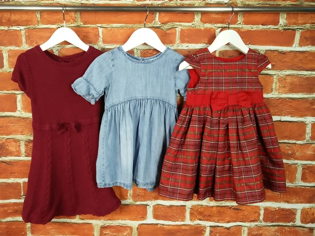 Pacchetto Bambina Età 12-18 Mesi Prossima Cura Madre Yd Festa Denim Maglia Abito 86Cm
