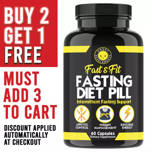 Angry Supplements Intermittent Fasting Diet Pill, Weight Loss , Fat Burner 60 ct