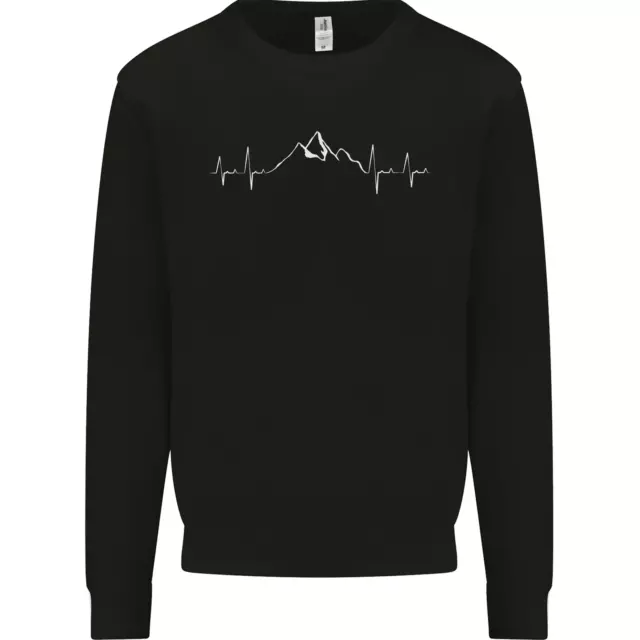 Mountain ECG Trekking Hiking Climbing Pulse Kids Sweatshirt Jumper