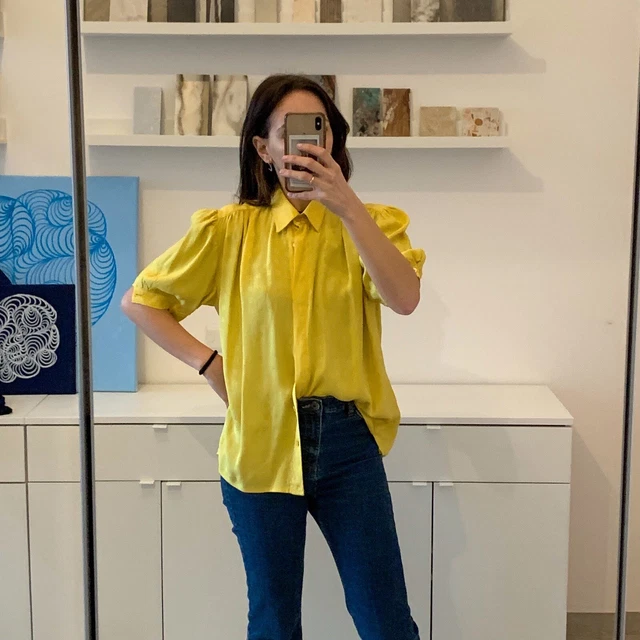 CAMICIA DONNA SETA color Senape EUR 15 00 PicClick IT