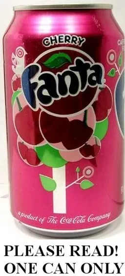 RARE Fanta Cherry USA 2015 FULL NEW 12oz 355ml Can WWII Coca-Cola Germany Origin