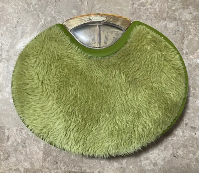 Vintage Bathroom Scale Brearley Counselor Green Carpet Oval MCM Retro Works