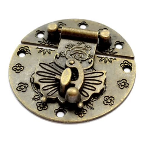 2 Pcs Decorative Bronze Hasp Latches Vintage Hook Lock Antique Right Latch...