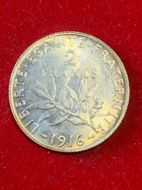#6193 - 2 francs 1916 Semeuse en Argent SUP/SPL - FACTURE