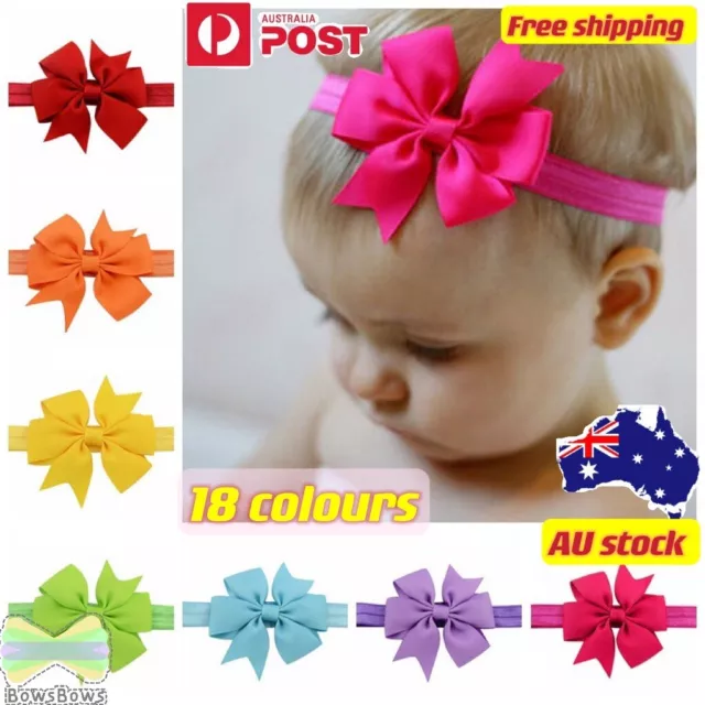 20 Colours Girl Newborn Baby Toddler Infant Kid Flower Headband Hair Bow Band