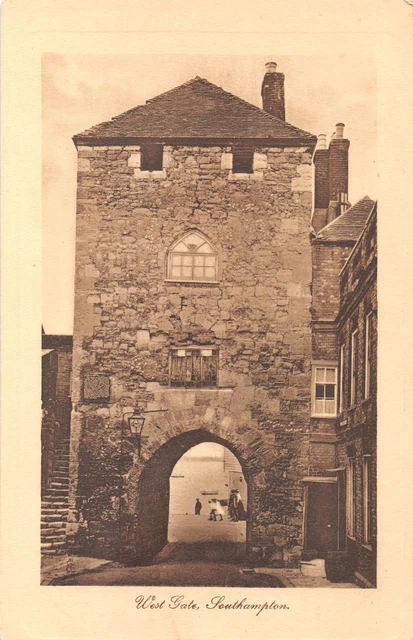 R322350 Southampton. West Gate. Tuck. Plate Marked Sepia Postcard. No. 2491