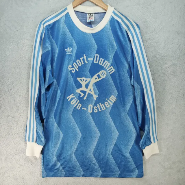 ADIDAS Herren Trikot Gr. XL Fußball Blau Vintage Retro Oldschool Shirt Jersey