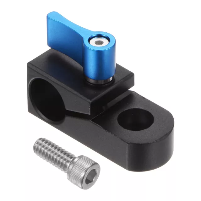 15mm Rod Clamp with 1/4"-20 Thread Screw for Camera Support System, Black Blue