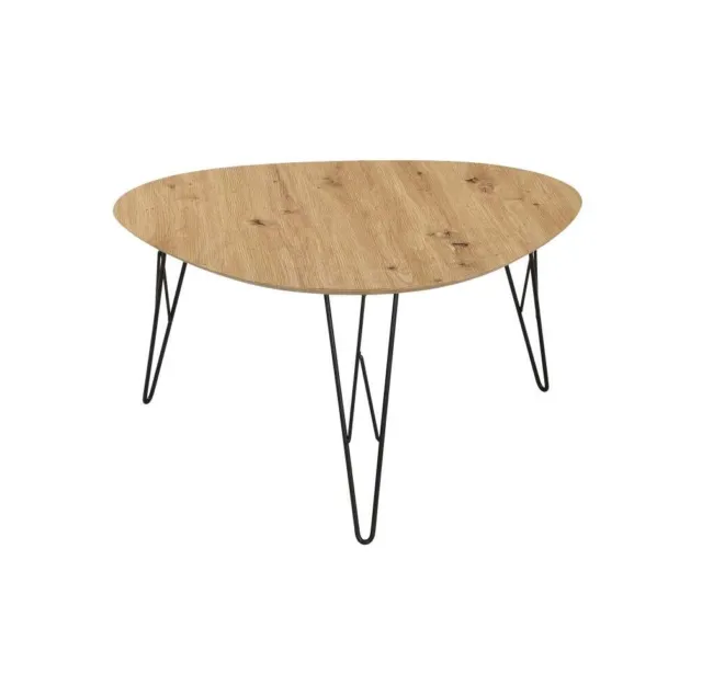 Tavolino da caffè in legno tavolo rotondo tavoli moderno soggiorno gambe metallo