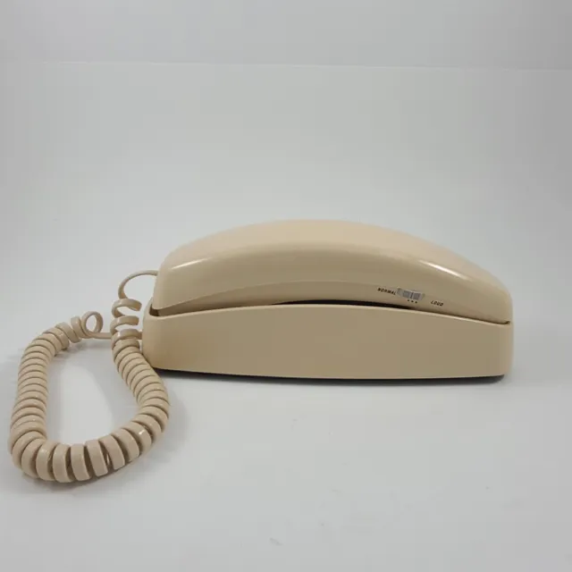 Vintage AT&T Phone Push Button Touch Tone Trimline 210 Beige Desk or Wall Mount