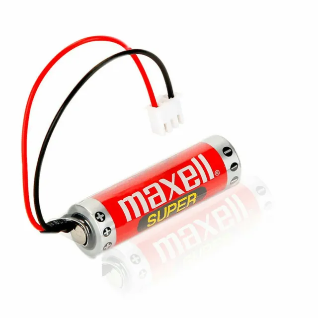 2pc MAXELL ER6C AA 3.6V 1800mAh PLC Battery for Mitsubishi FX F2-40BL w/ Plug 3
