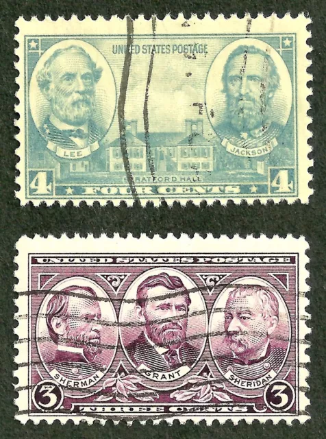 US Civil War confederate army generals Robert E Lee,Jackson, Grant... 1937 stamp