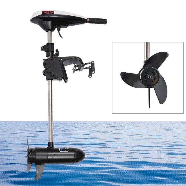 HANGKAI 45LBS 12V Electric Motor Fishing Boat Kayak Outboard Trolling Engine