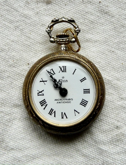 Montre-pendentif Elvia En Argent - Petite Taille, Occasion, Non Testée, Bijou Vintage