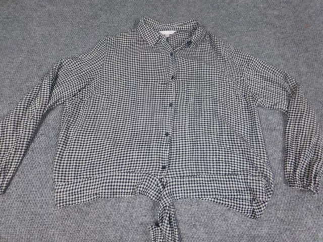 LC Lauren Conrad Womens Blouse Extra Large blue plaid