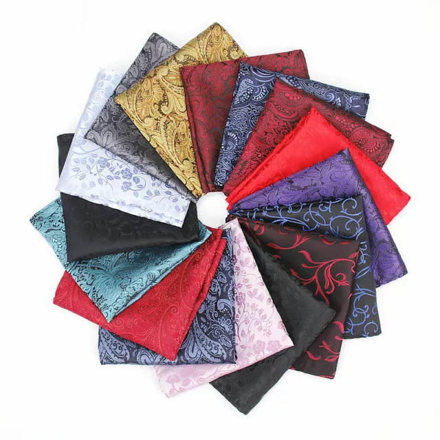 Silk Mens Pocket Square Boho Paisley Hanky Handkerchief Wedding Party 23*23CM