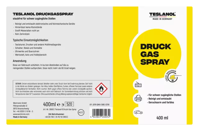 TESLANOL D Druckgasspray Druck-Gas-Spray 400 ml 3