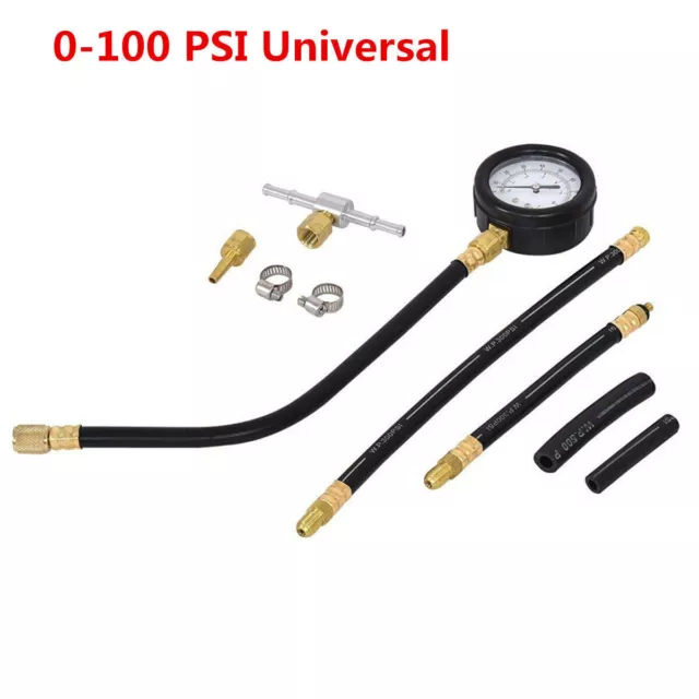 0-100 PSI Fuel Injection Pump Pressure Injector Tester Test Pressure Gauge Kit