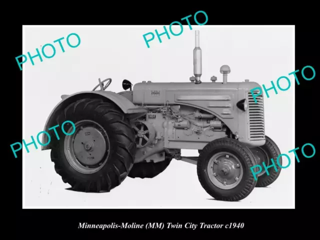 OLD 8x6 HISTORIC PHOTO OF MINNEAPOLIS MOLINE TWIN CITY TRACTOR c1940