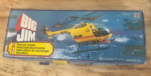Vintage – Hélicoptère Big Jim Spy – Mattel 1977 (En Boîte, Occasion)