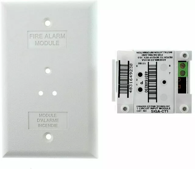 Edwards SIGA-CT1 Single Input Module for Fire Alarm System  - White