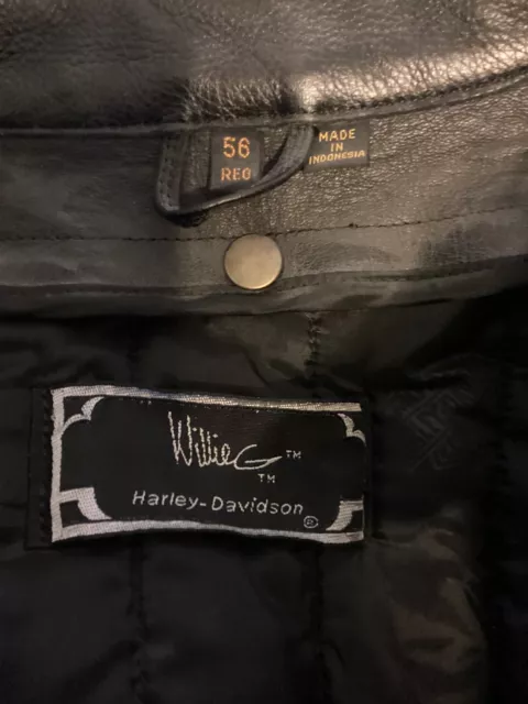 HARLEY DAVIDSON MEN WILLIE G Leather Fringe Concho Wings Jacket Vintage ...