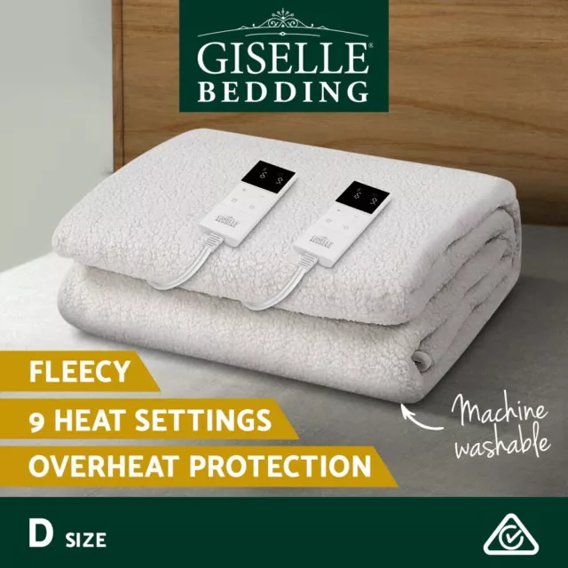 Giselle Electric Blanket Washable Heated Fitted Pad Single Double Queen King