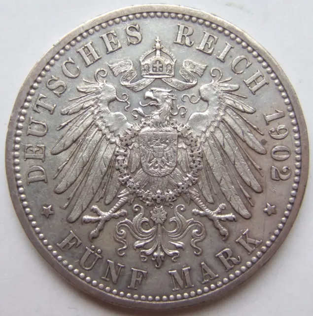 5 Mark Friedrich Grosherzog von Baden 1902 G in Sehr schön / Vorzüglich 2