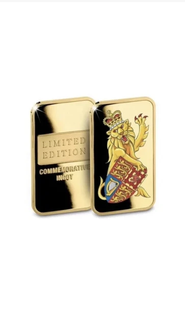 The Lion of England Commemorative Gold Plated Ingot Royal Queen Coronation