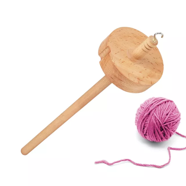 Wooden Drop Spindle Top Whorl Yarn Spin Hand Carved For Beginners Sewing