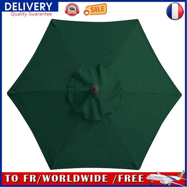 Sunshade Umbrella Cover Outdoor Garden UV Cloth (Dark Green 2.7m 6 Bone)