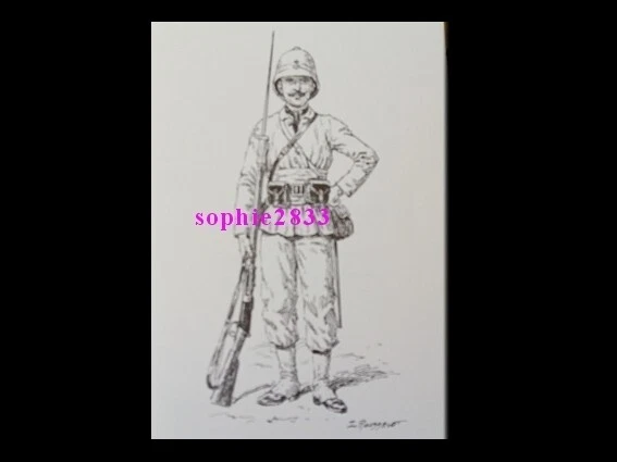 Dessin de Rousselot /Marsouin au Dahomey/1891-1992