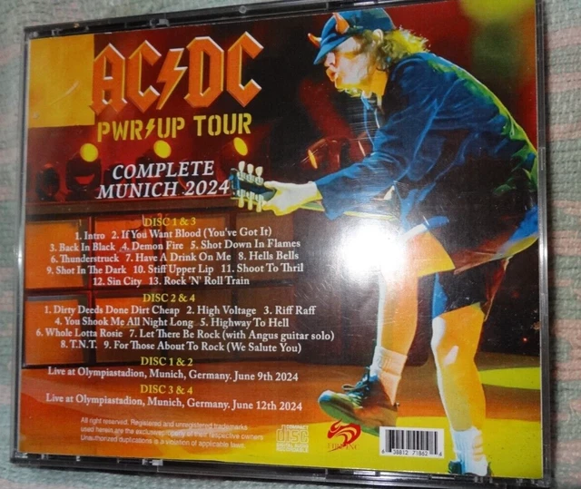 AC/DC &PWR UP Tour Complete Munich 2024 June 9 & June 12" 4CD FAT BOX £