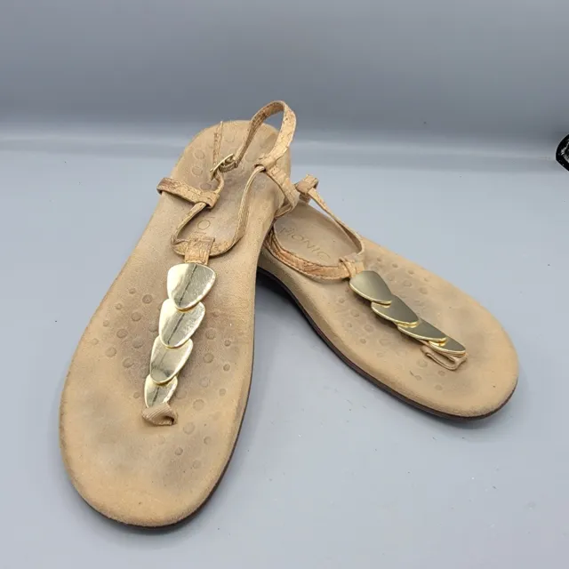 Vionic Women Sandal Miami Size 9 Cork T Strap Toe Thong Shoe Pre Owned