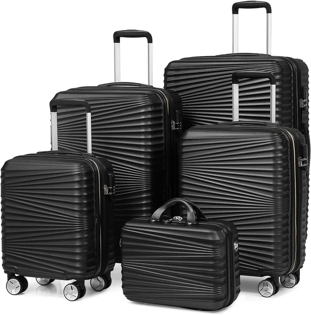 Luggage 5 Piece Sets, Hard Shell Luggage Set Expandable Carry on Luggage Suitcas