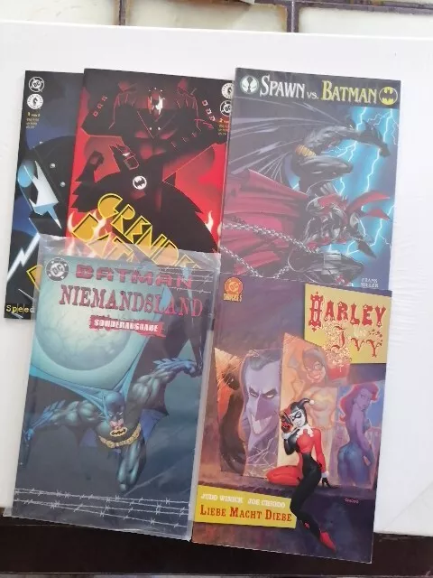 Batman Paperback, 5x SC, Spawn vs. Batman, Niemandsland, Harley und Ivy, Grendel
