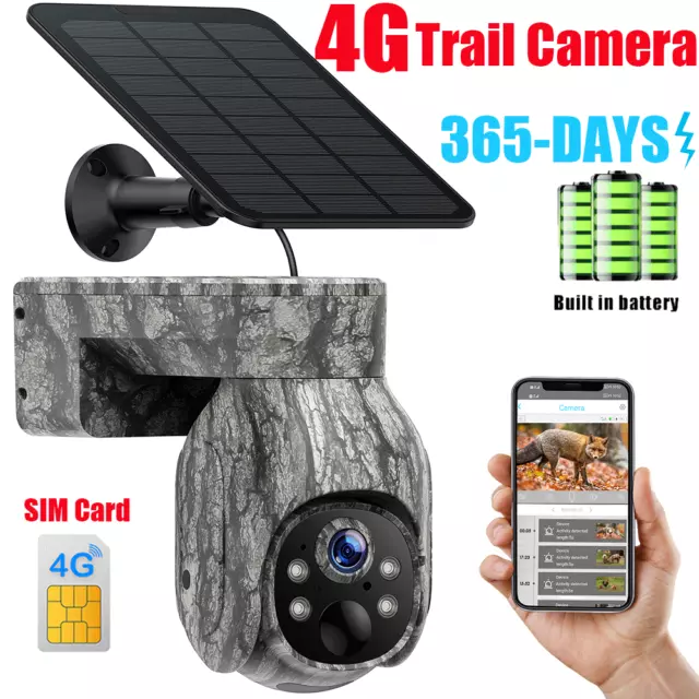 Campark 2K 4G LTE Cellular PTZ Trail Camera Wildlife Cam SIM Card Solar power UK