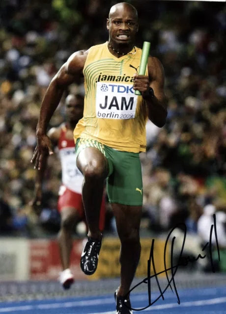 Asafa Powell Colour 10"x 8" Signed Athletcis Photo - UACC RD223