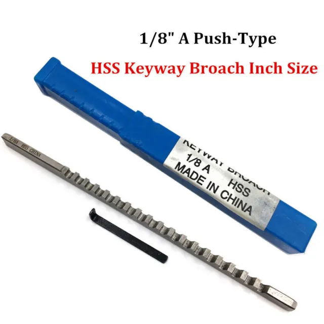 1/8" Inch Size A Push Type HSS CNC Keyway Broach  Metalworking Cutter Tool