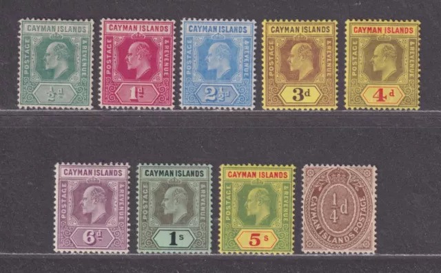 Cayman Islands Scott 21-28,31 F/VF MH 1907-1909 Edward VII 9 Stamps SCV $191.35