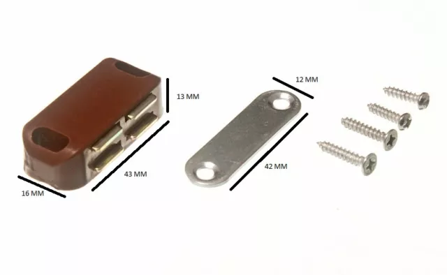 Individual Cierre Magnético + Placa y Tornillos Fijación 5KG Tirar Paquete De 2