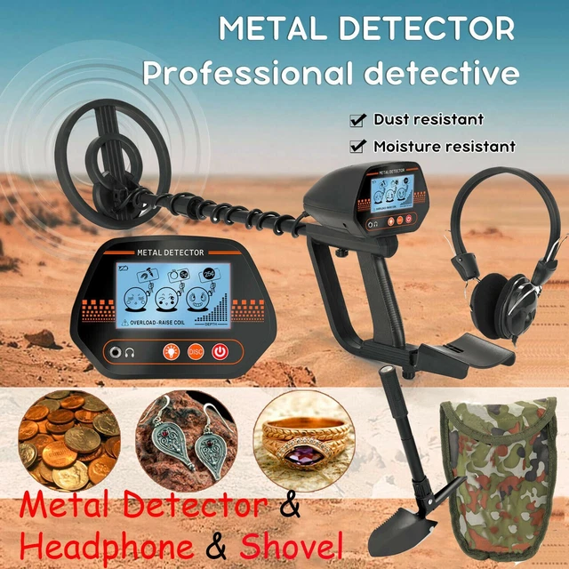 LCD Metalldetektor Set Gold Metal Detector Tiefensonde Schatzsuche mit Kopfhörer