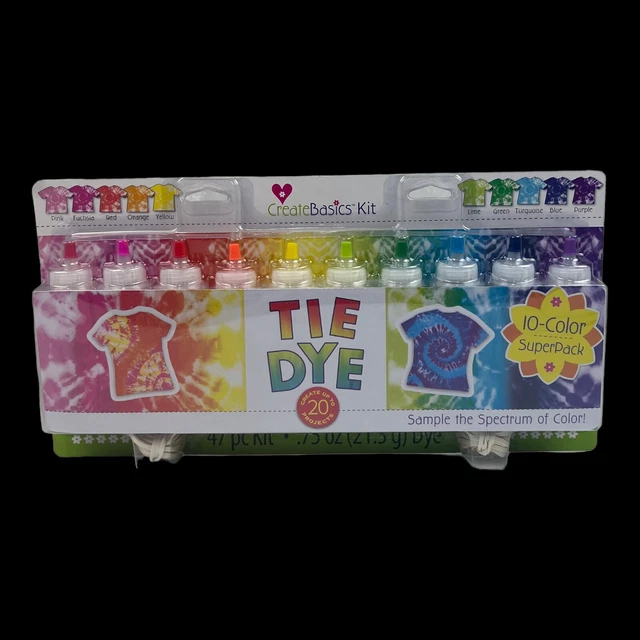 Kit Create Basics Tie Dye 47 piezas, 10 colores SuperPack