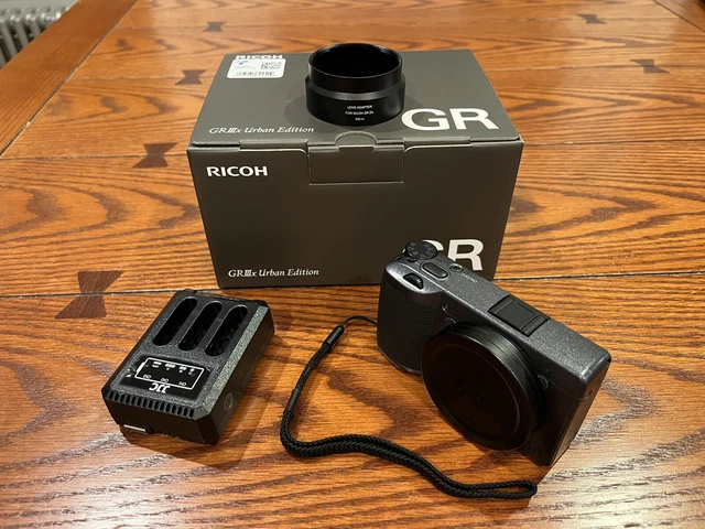 Ricoh GR IIIx Compact Digital Camera - Black (26.1mm f/2.8 GR Lens) With Extras