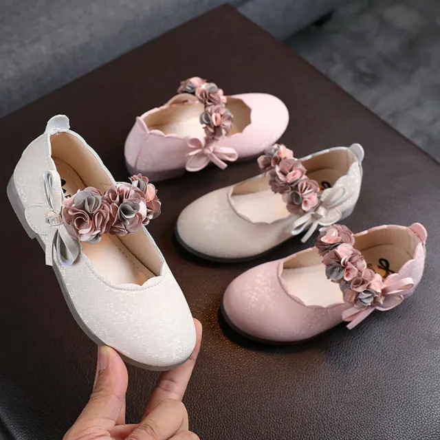 Sandali scarpe da festa principessa floreali in pelle neonata bambina Regno Unito